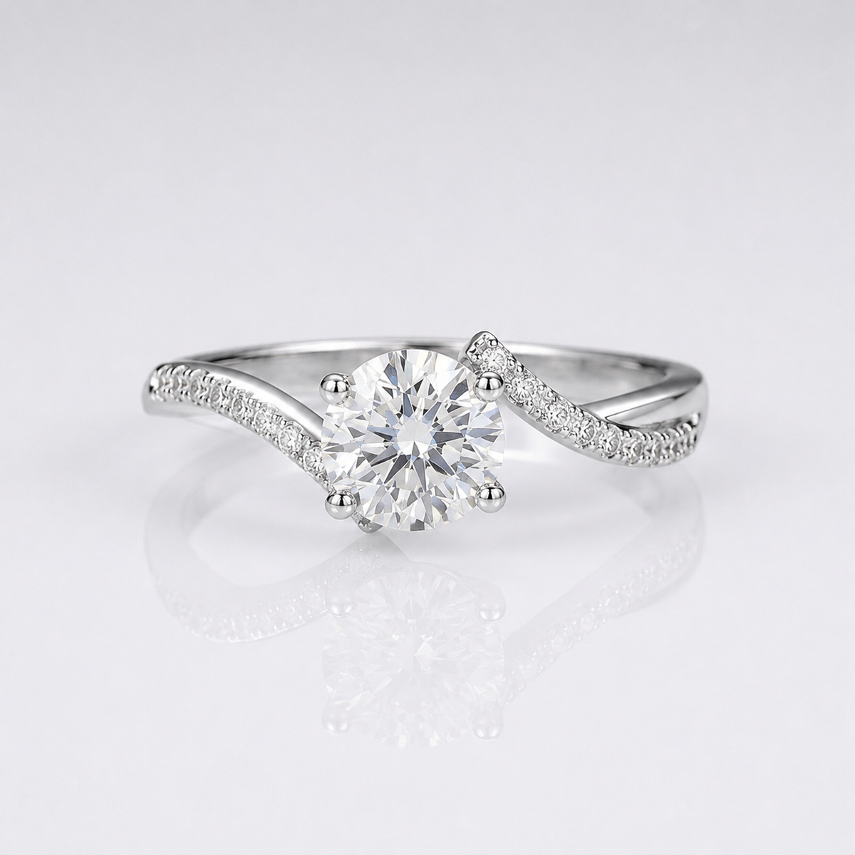 ROUND ZIRCONIA SILVER INFINITY RING
